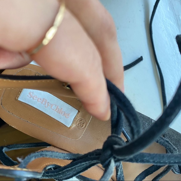 See by Chloe Liana lace gold black platform shoes - Picture 8 of 9